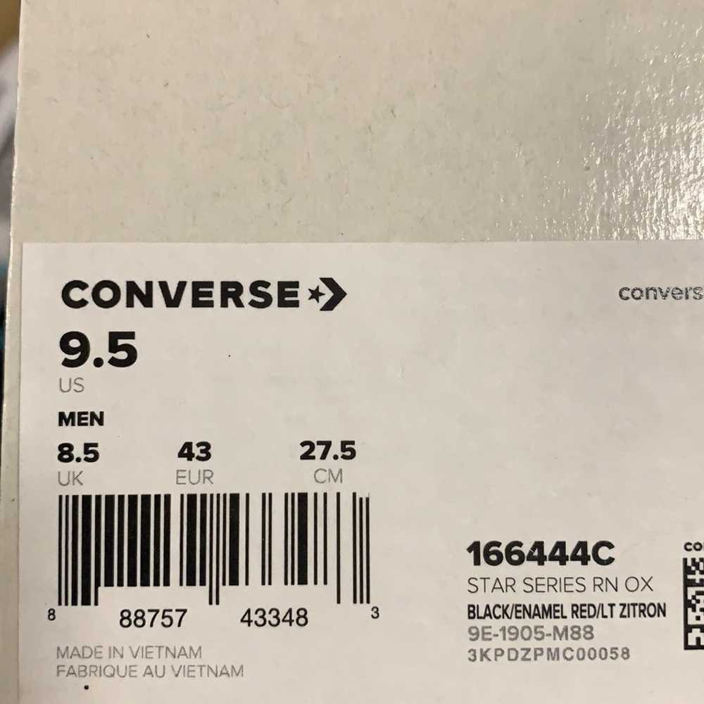 CONVERSE STAR SERIES RN OX BLACK/ENAMEL RED MENS - Picture 14 of 14